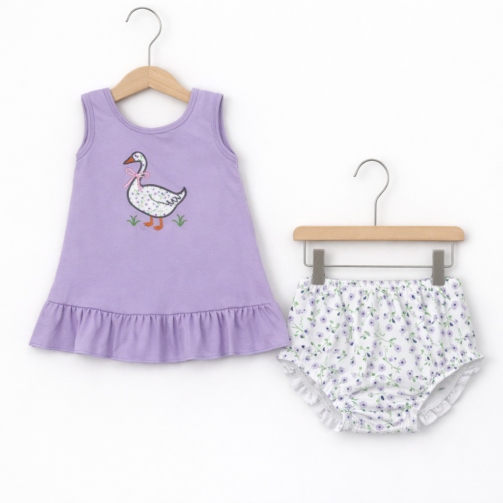 Girls goose bloomer set