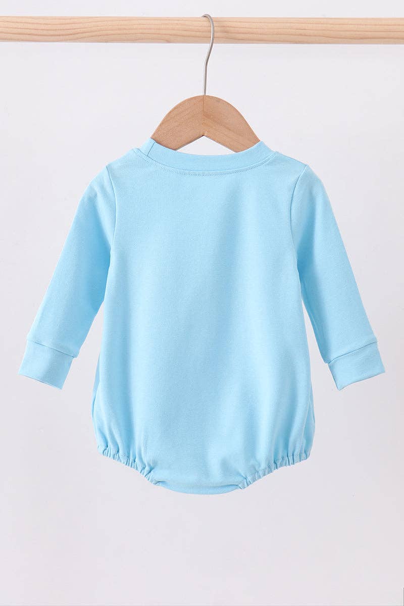 Blue character embroidery bubble Boy & Girl