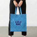 LM-BG-1004 REUSABLE TOTE-LT BLUE DARK BLUE DOTS Lulu Mac