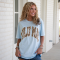 LM-LP-1000 Leopard Adult Chambray Comfort Colors Tee Lulu mac