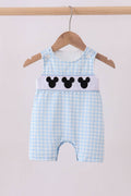 Boy’s Blue character embroidery gingham jonjon / Bubble