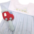 Boy’s Heirloom Romper with Train Embroidery in Blue