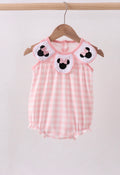 Girl’s Pink gingham bow character mouse bubble