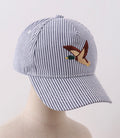 Seersucker stripped mallard Hat Adjustable