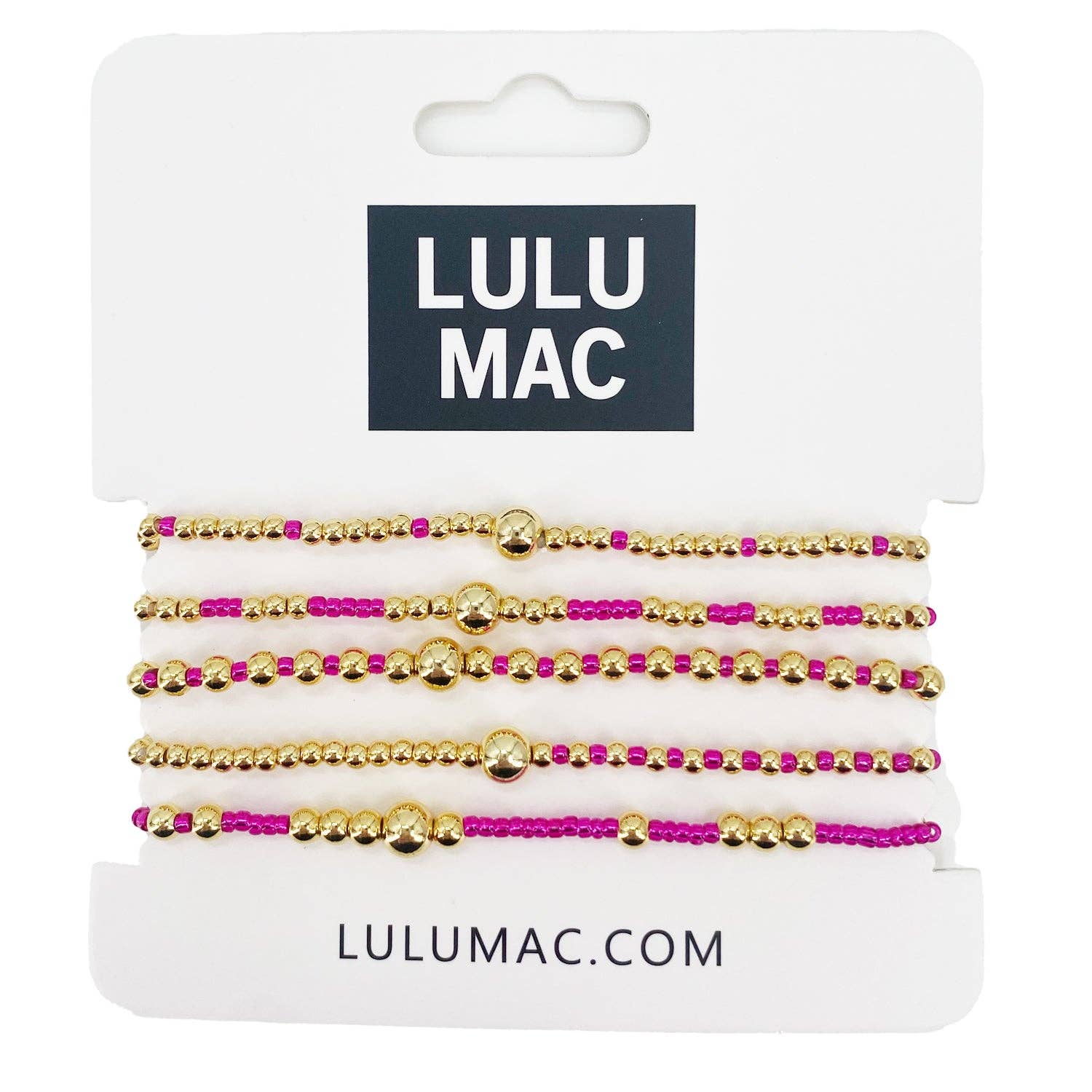 Lulu Mac hot pink bracelet, set