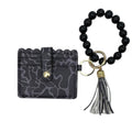 LM-7311 Beaded Wristlet ID Wallet Black Camo Lulu Mac