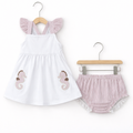 Seahorse Girl’s white bloomer set