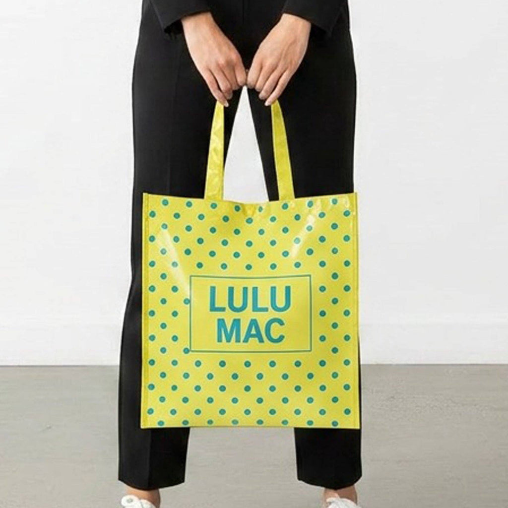 LM-BG-1004  REUSABLE TOTE -BUTTER BLUE DOT Lulu Mac
