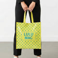 LM-BG-1004  REUSABLE TOTE -BUTTER BLUE DOT Lulu Mac