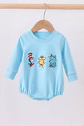 Blue character embroidery bubble Boy & Girl