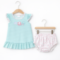 Girl’s striped summer bloomer set Octopus & Jellyfish
