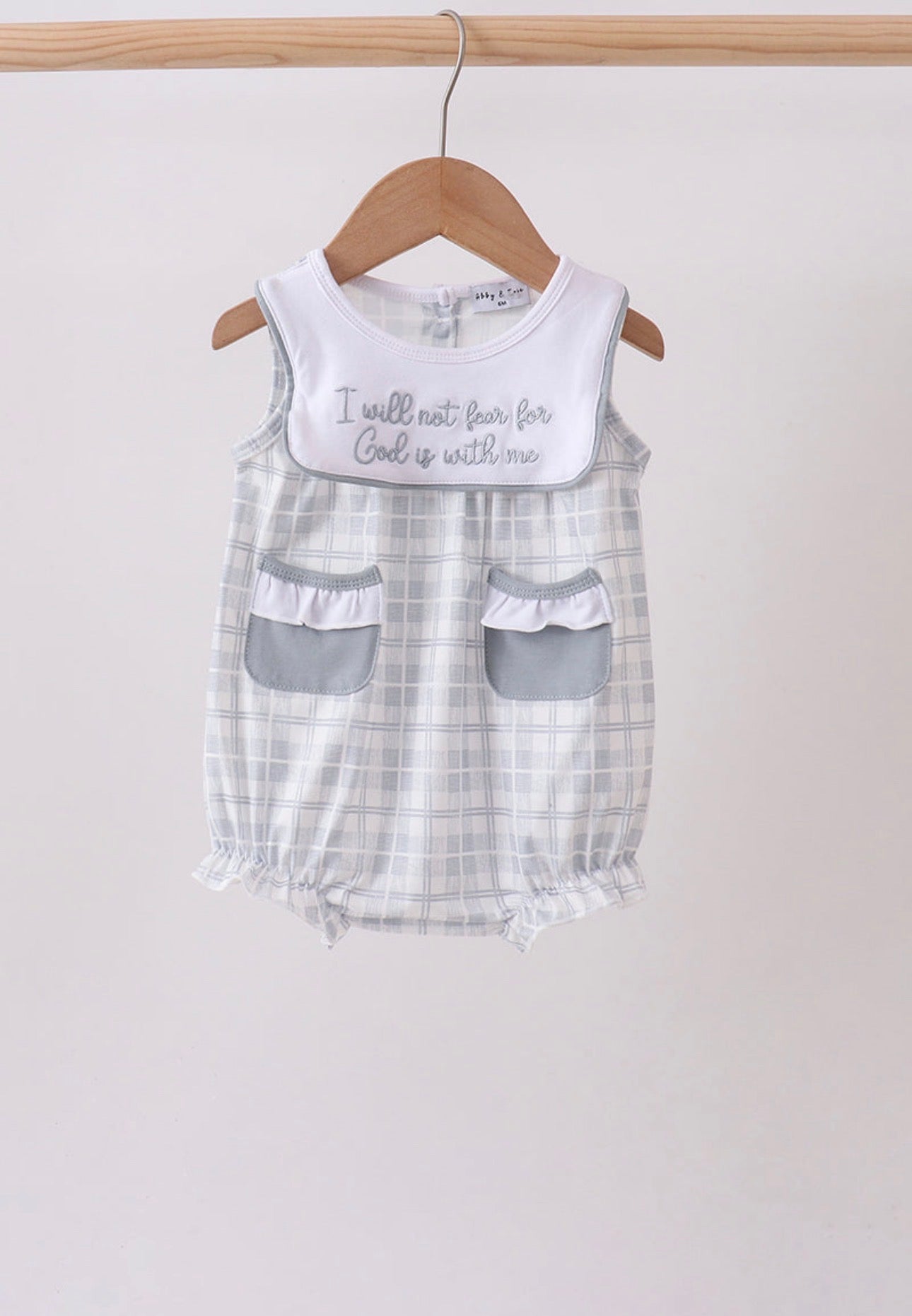 Girls blue Faith quote embroidered bubble ￼