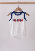 Girls white flag bow bubble ￼