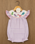 Smocked Girls Dino Bubble