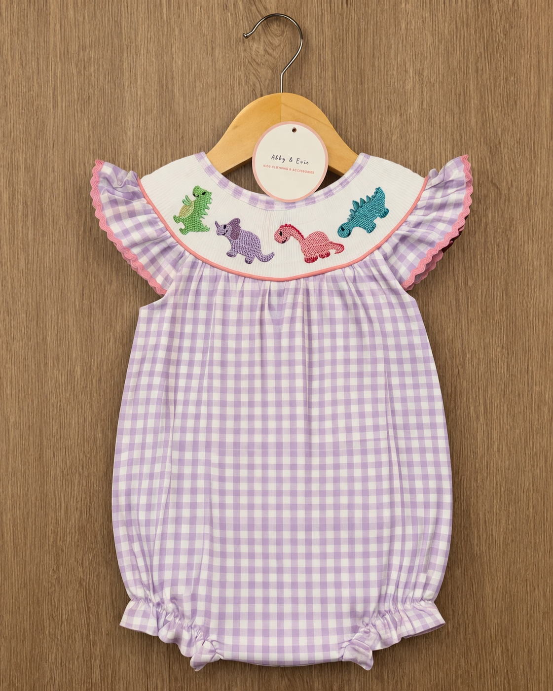 Smocked Girls Dino Bubble