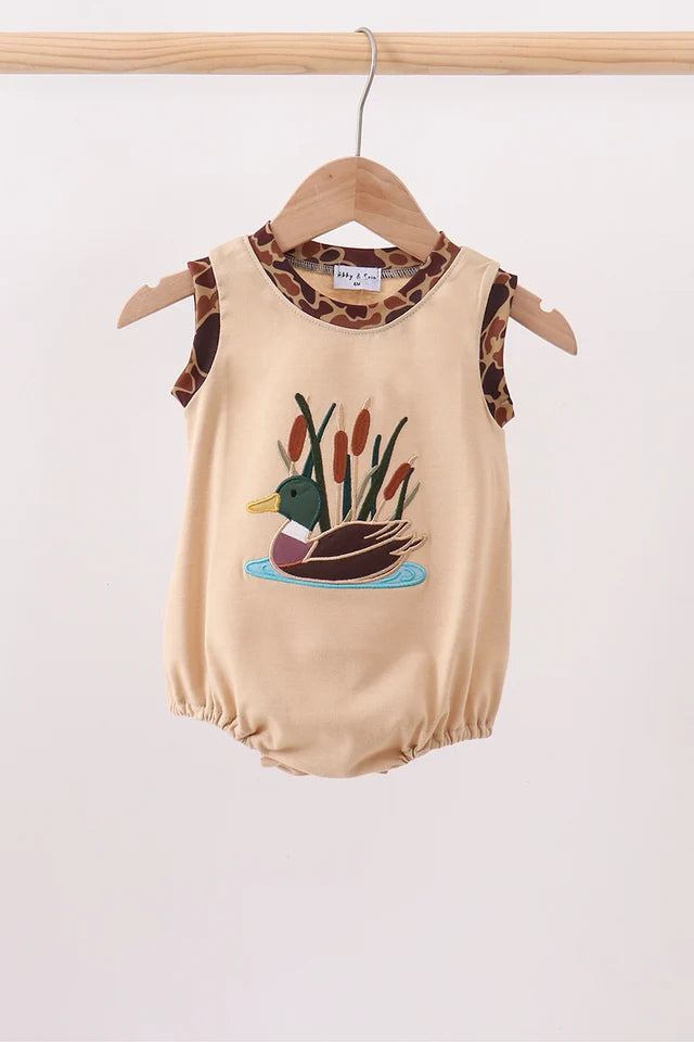 Camouflage duck applique bubble Boy