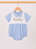 Collar Blue Embroidered Mallard Bubble