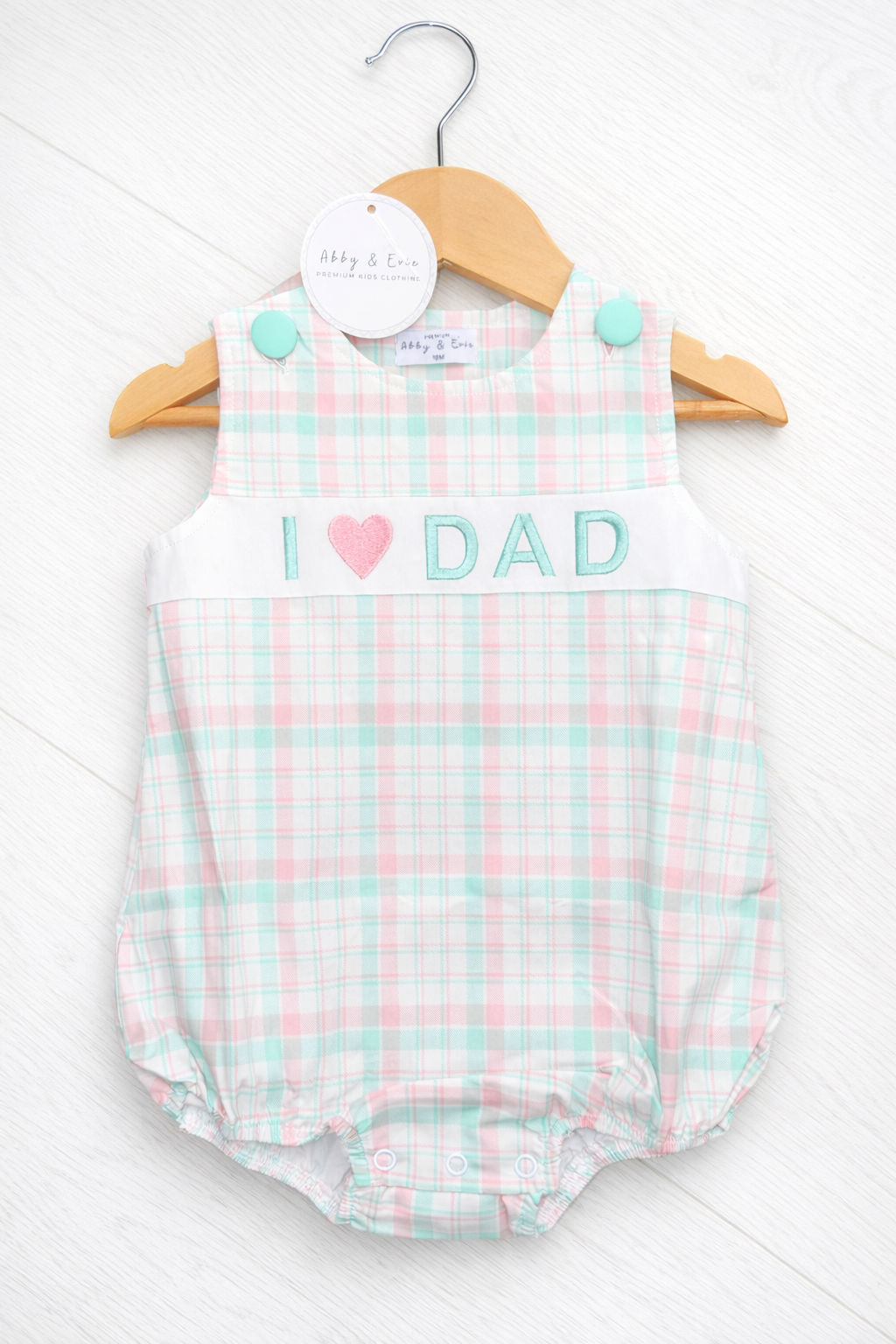 Boy’s Plaid “I ❤️ DAD” Bubble