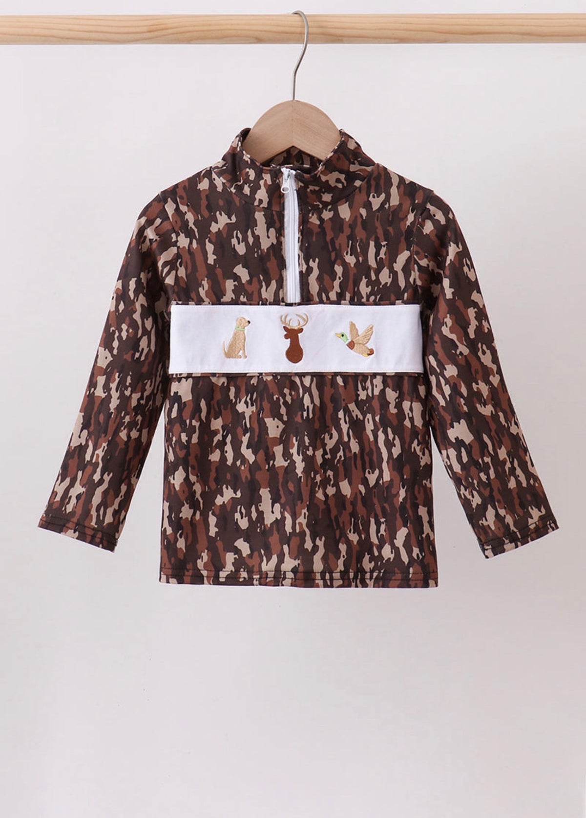 Camouflage hunting embroidery pullover boys ￼