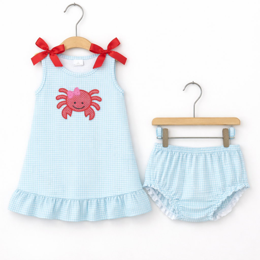 Crab Summer Girl’s Bloomer Set