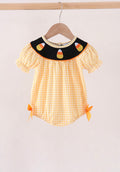 Candy, corn embroidery, gingham, bubble girls fall Halloween ￼