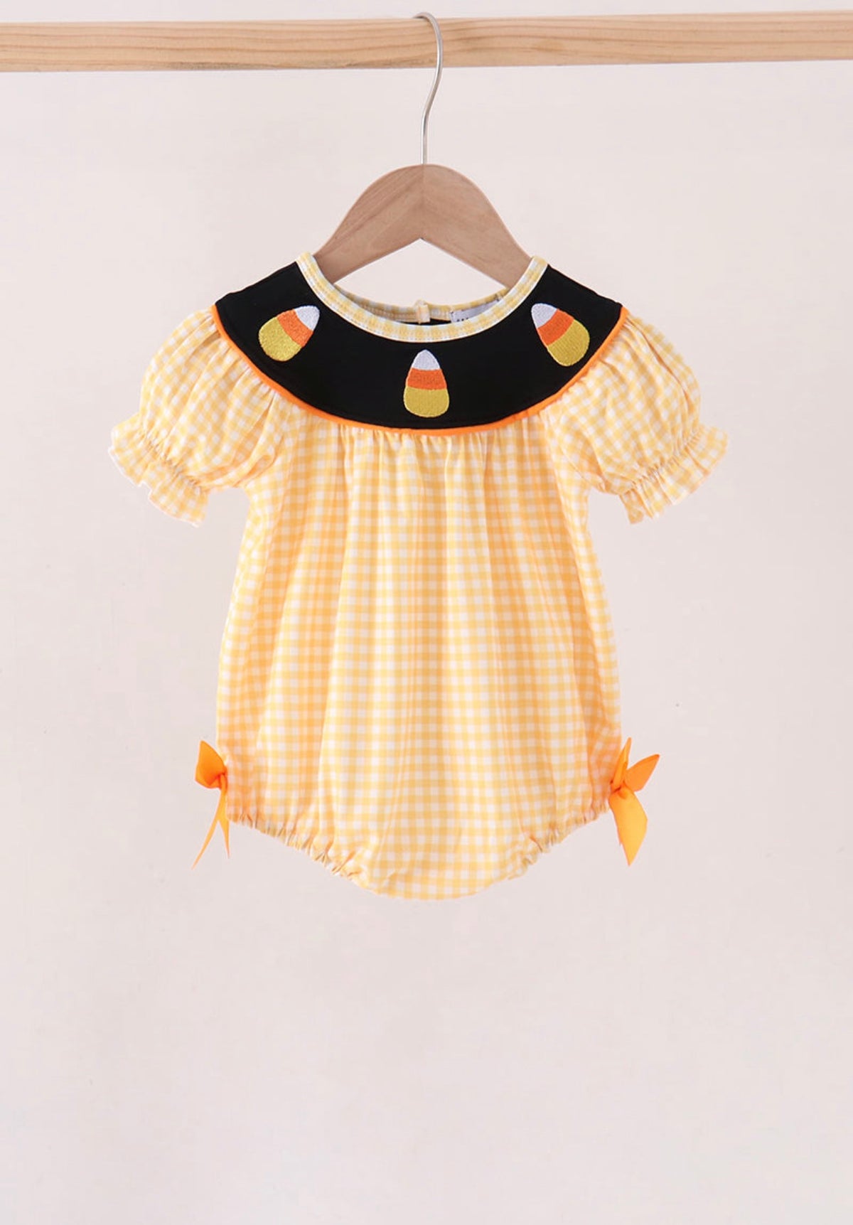 Candy, corn embroidery, gingham, bubble girls fall Halloween ￼