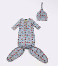 Rookie Baseball Teddy Bear Knotted Gown & Hat boy