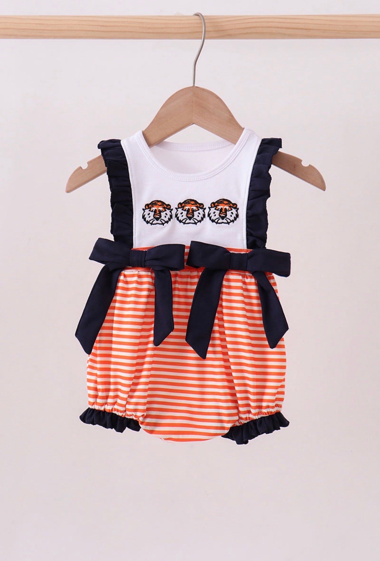 Auburn embroidery ruffle stripe bubble Girl’s