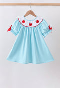 Girl’s Embroidered Apple School Dress