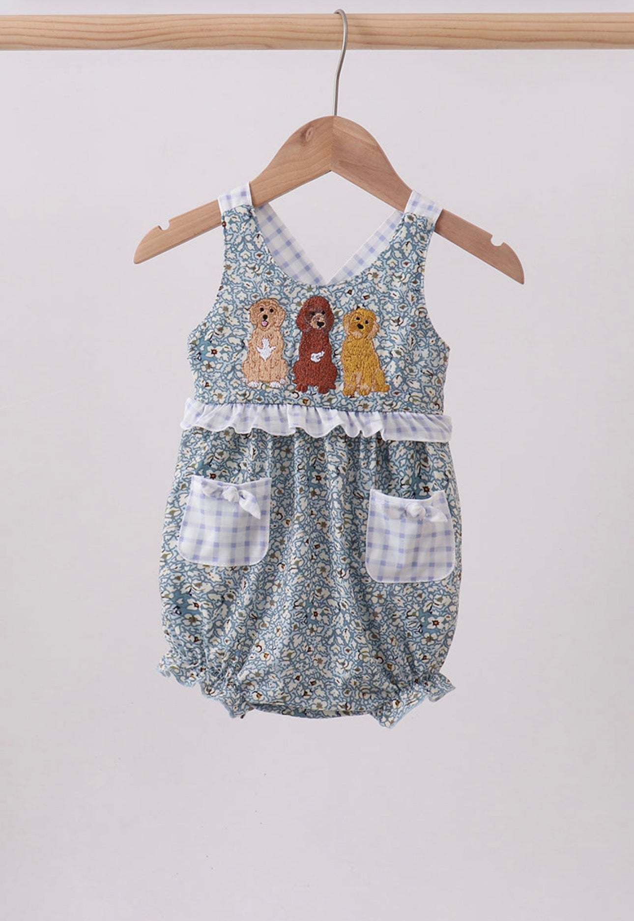 Girl’s Puppy Floral Bubble