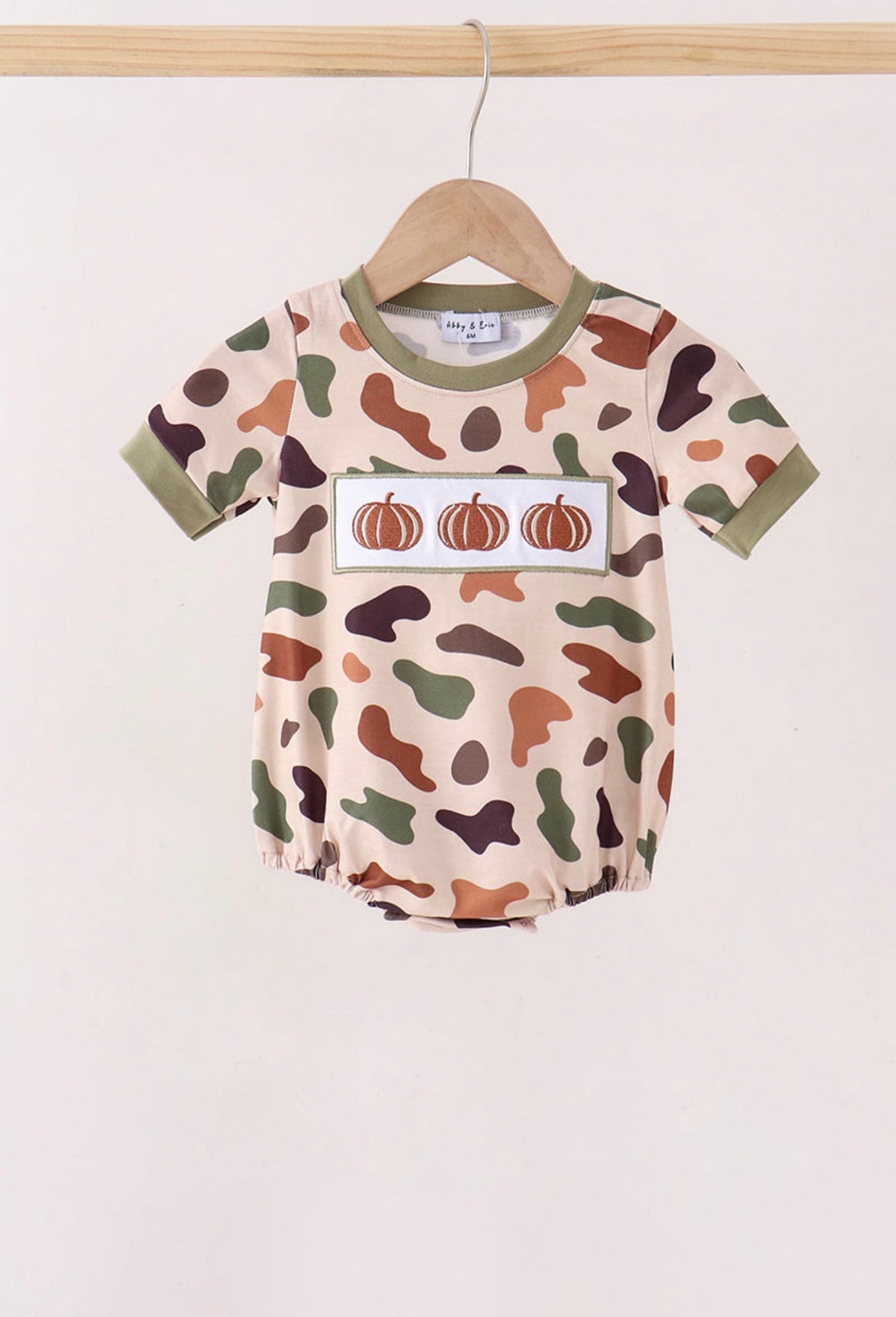 Camouflage, pumpkin embroidery bubble boy ￼