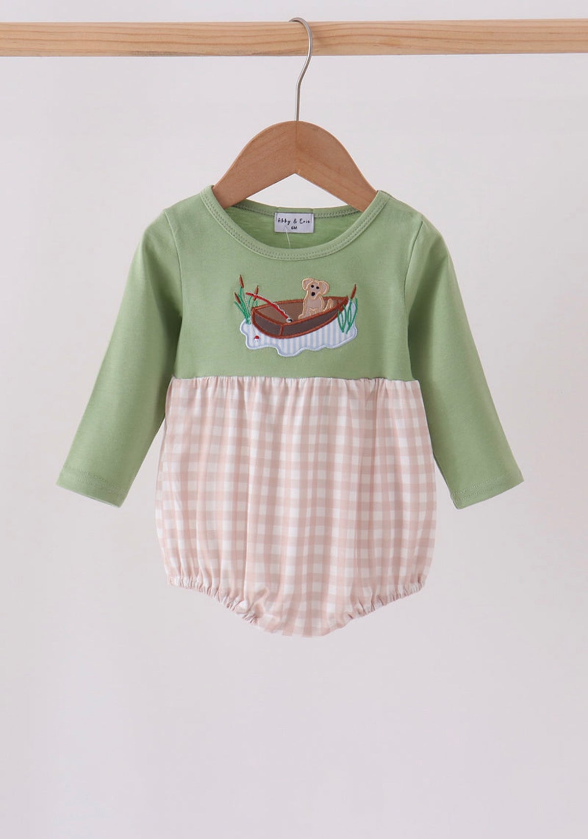 Sage puppy fishing Longsleeve bubble boys ￼