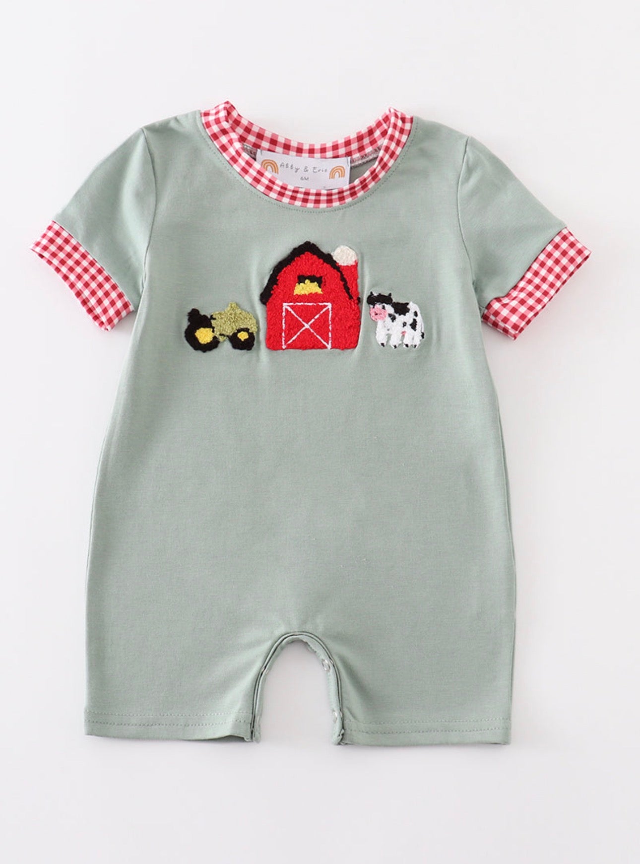 Boy’s French Knot Barn Farm Romper