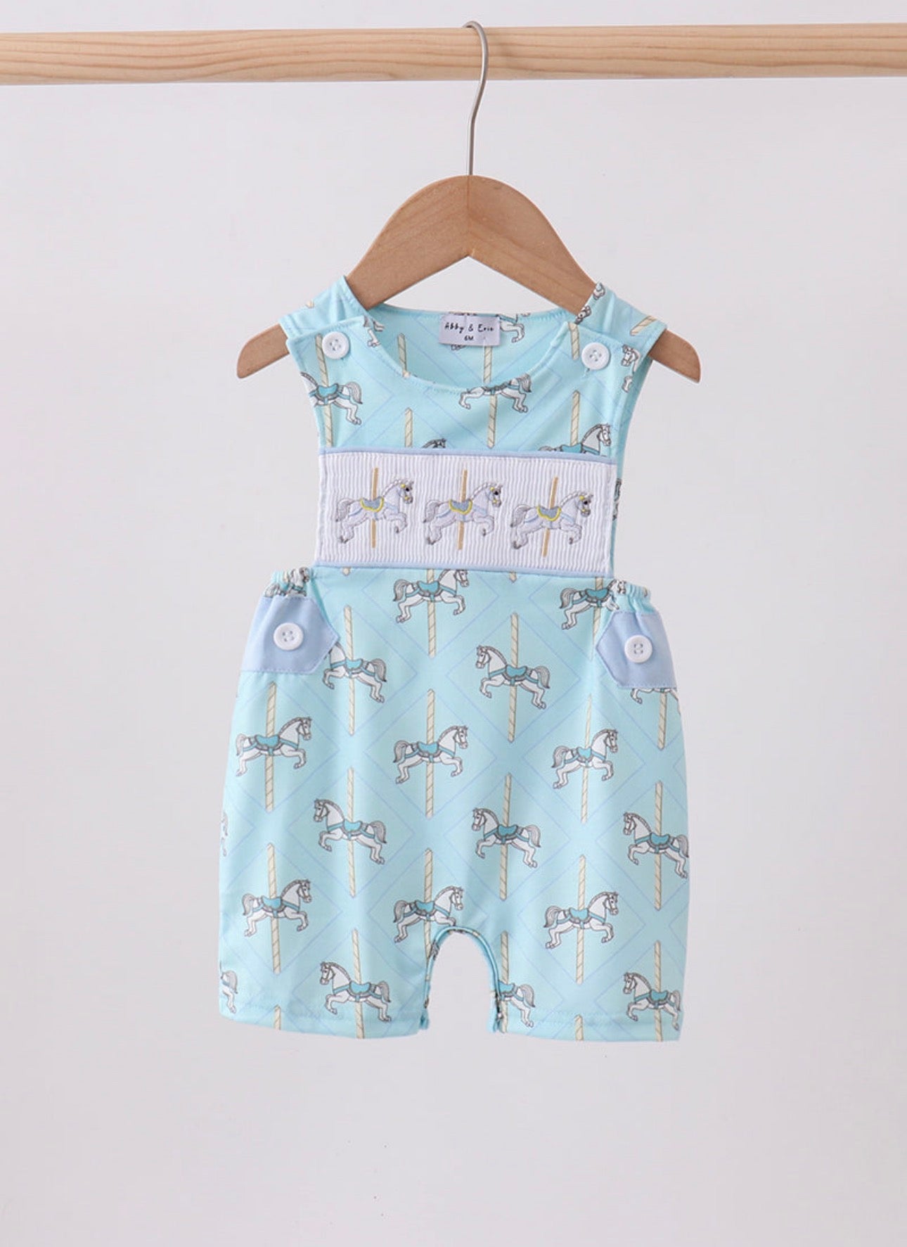 Boy’s Smocked carousel Jon Jon￼