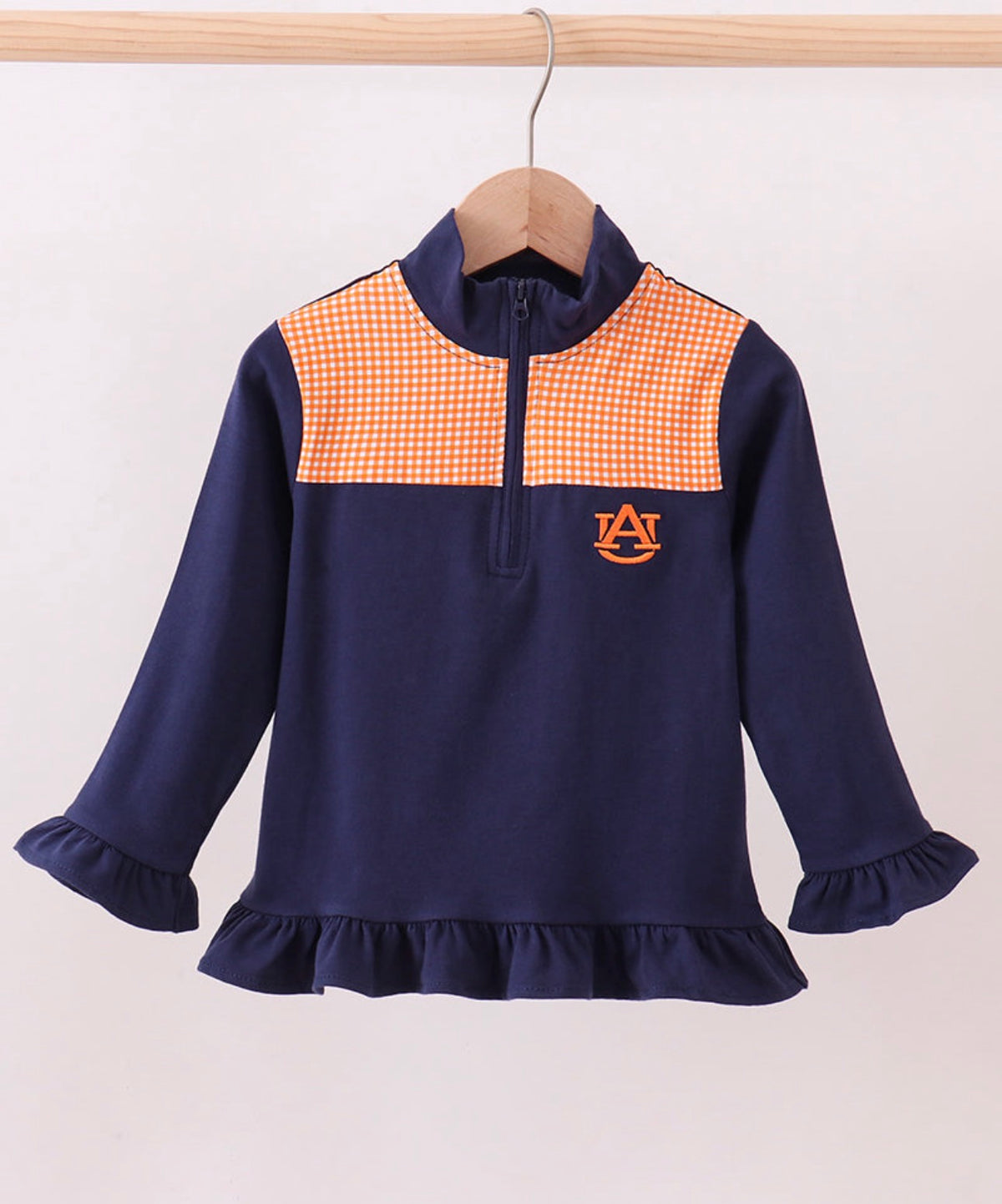Girl’s Auburn Football Ruffle Pull Over