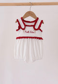 Roll Tide Girls Red Ruffle Football Bubble