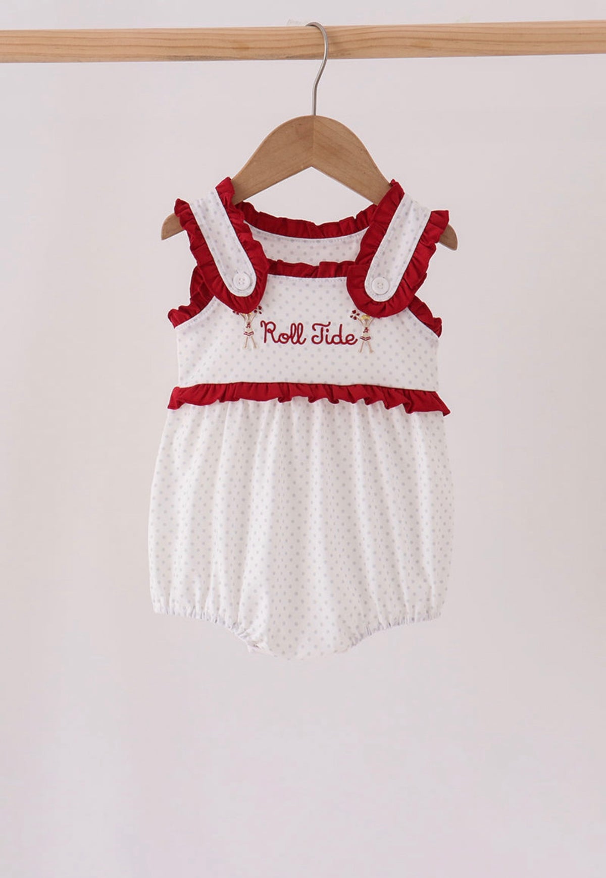 Roll Tide Girls Red Ruffle Football Bubble