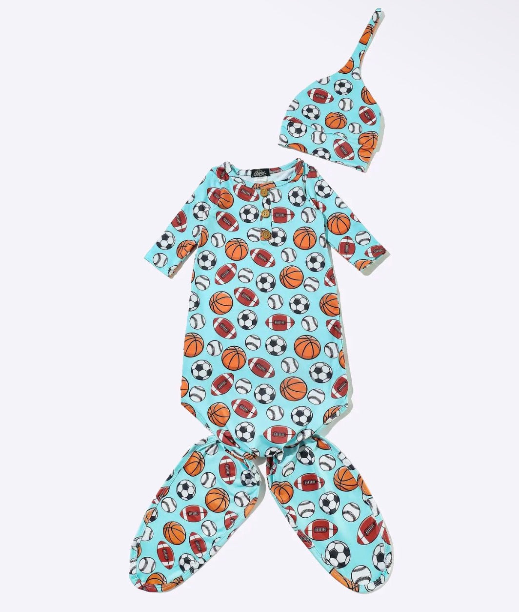 Sports Tie Knot Gown & Hat boy