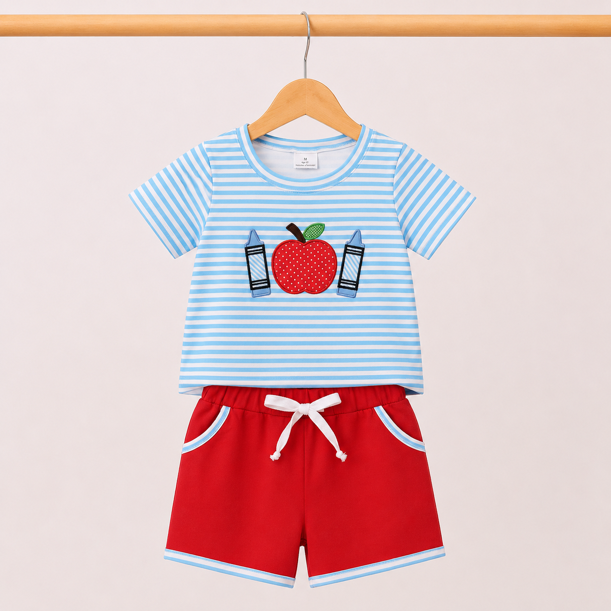 Boy’s Apple Pencil School 2pc Shorts Set