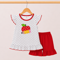 Girls Apple Pencil School 2pc Shorts Set