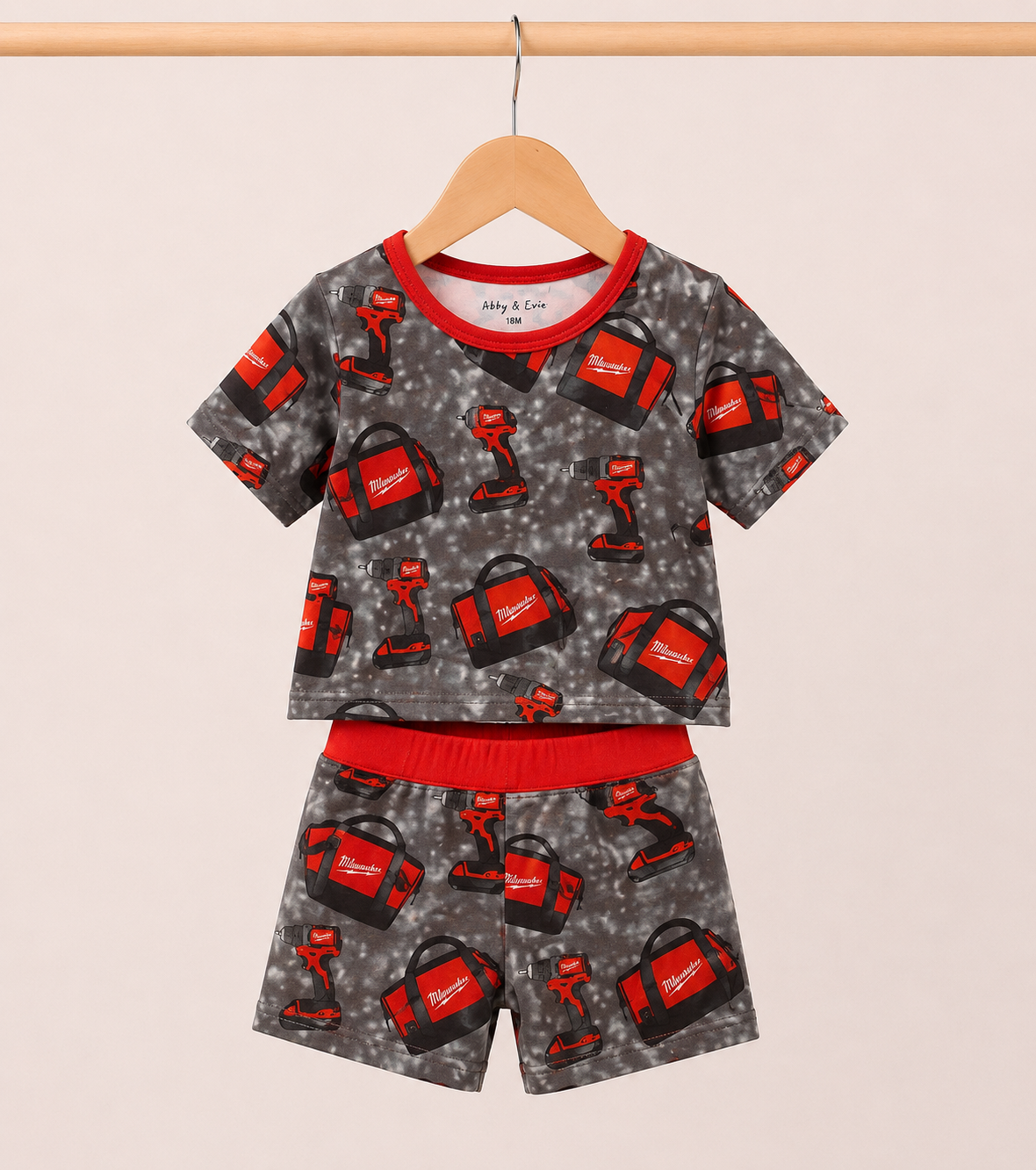 Boy's Tool Print Bamboo 2pc pajama Set