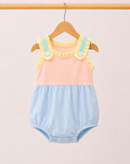 Girls Pastel color block Ruffle bubble