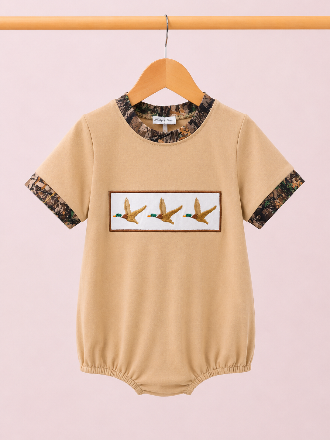 Camo mallard duck and embroidered bubble
