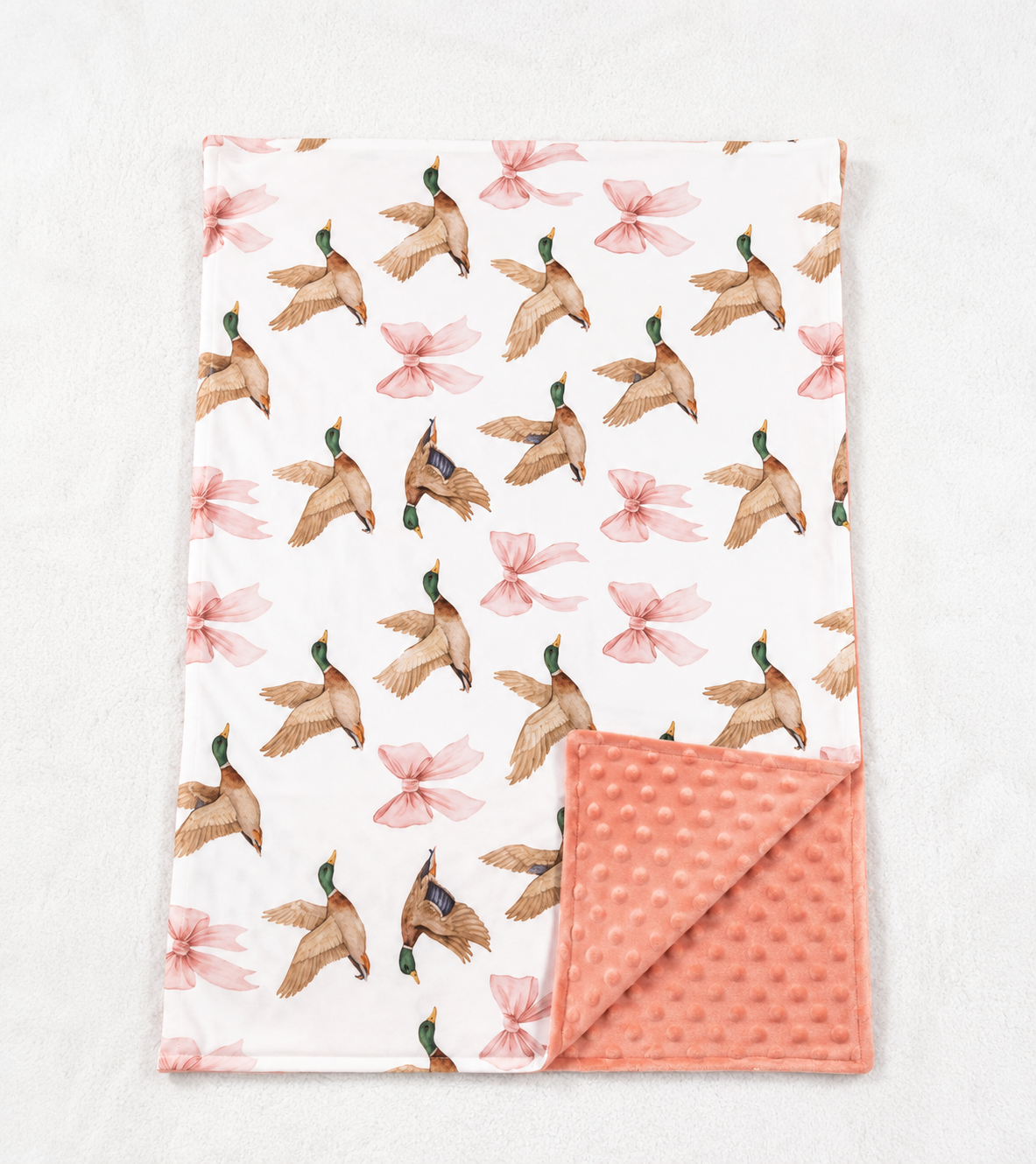 Pink Bow Mallard Blanket