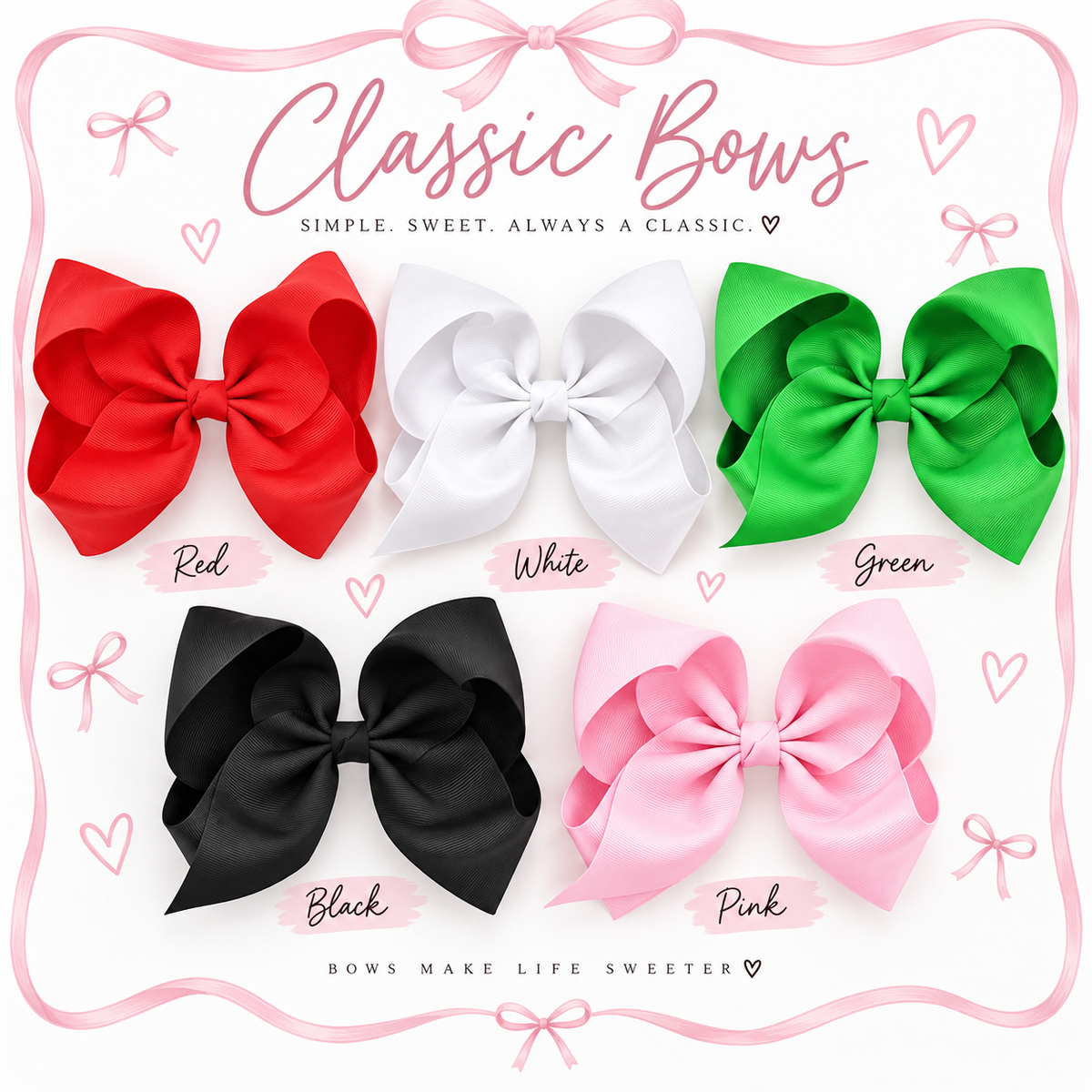 8 Inch Metal Clip Bows