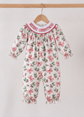 Merry Christmas Embroidered Girl’s Bow Romper