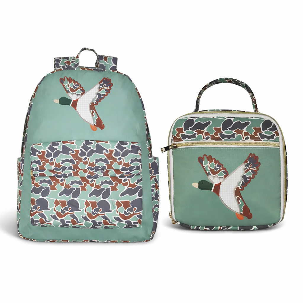 Mallard Duck Green Camo Boys XL Backpack or Lunchbox