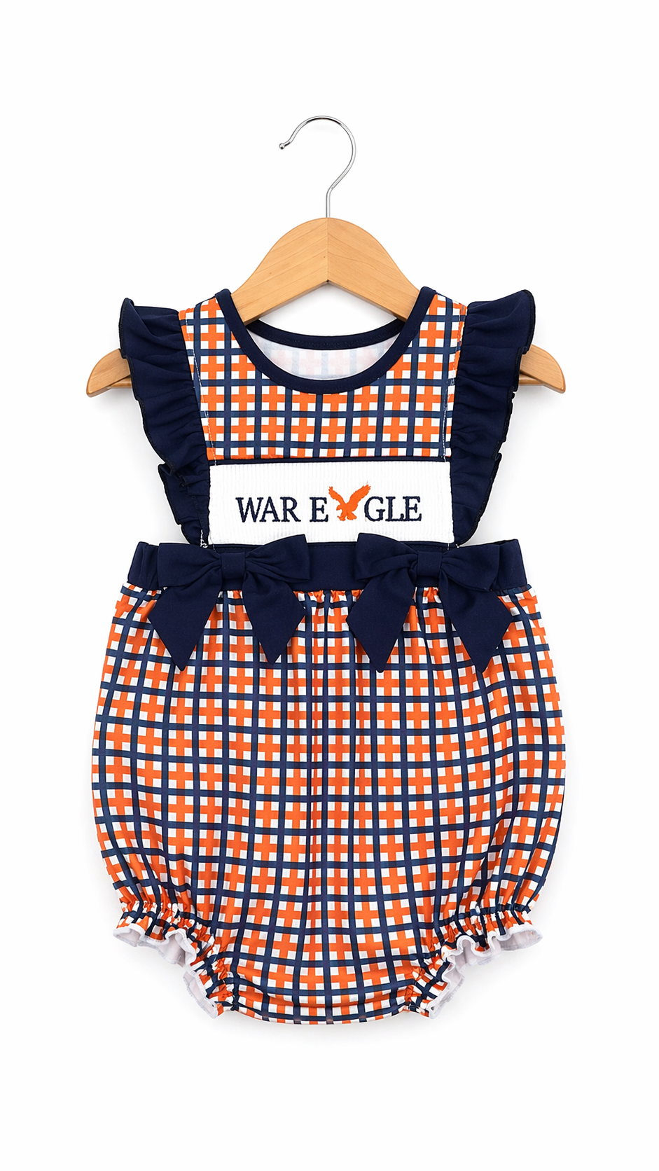 Girl’s Smocked War Eagle Auburn Bubble