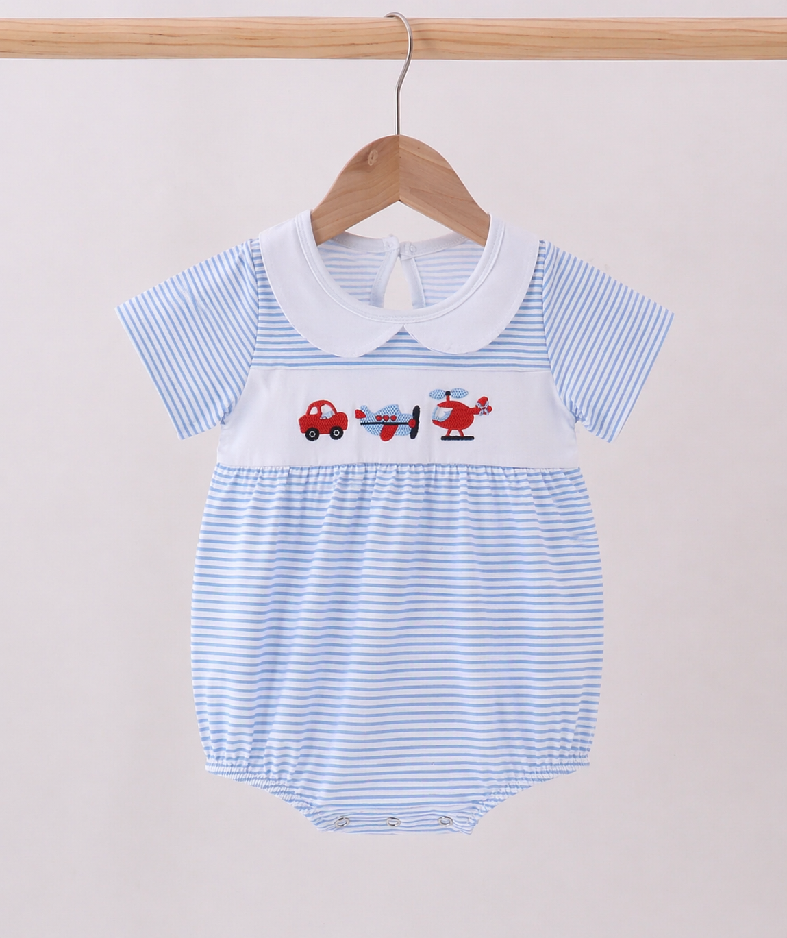 Boy’s Airplane Car Helicopter stripped Collar Bubble