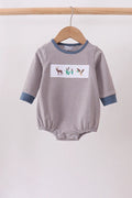 Navy Deer Mallard Hunting Stripped Long Sleeve Boy's Bubble